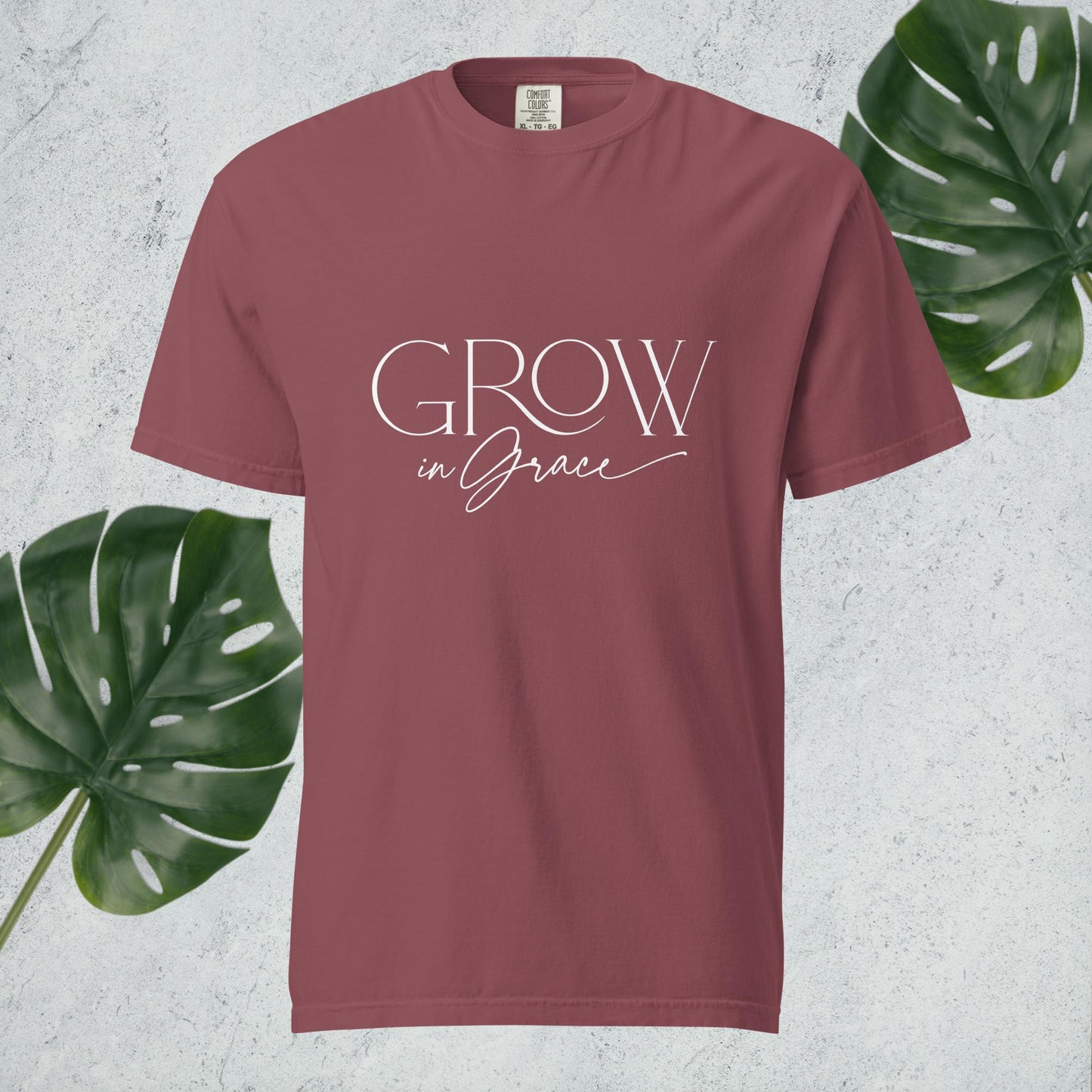 Comfort Colors Grow in Grace logo tee