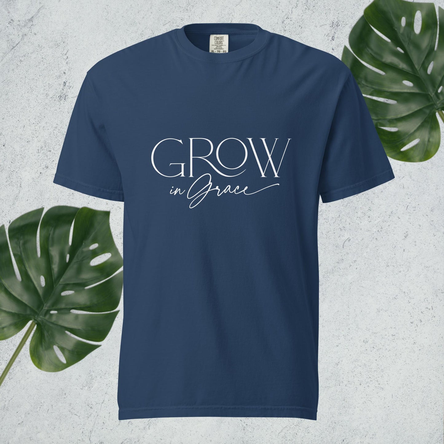 Comfort Colors Grow in Grace logo tee